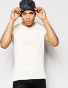 Jack & Jones T-shirt With Raw Edge In Slubby Fabric - Whisper White