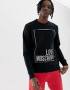 Love Moschino Box Logo Sweatshirt In Reflective - Black