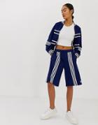 Adidas Originals X Ji Won Choi Mixed Stripe Shorts In Navy - Navy