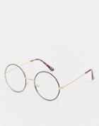 Reclaimed Vintage Inspired Round Glasses In Brown Exclusive To Asos - Brown