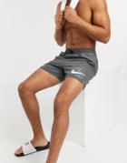 Nike Swimming 5inch Volley Shorts With Placement Logo In Grey