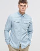 G-star 3301 Denim Western Shirt Light Aged Bleached - Lt Aged Bleached
