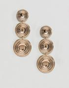 Asos Design Gold Coin Drop Earrings - Gold