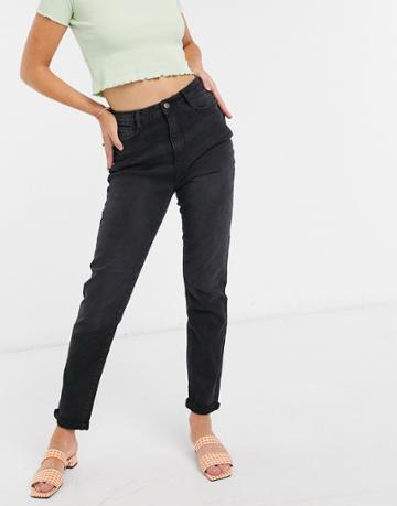 Urban Bliss Mom Jeans In Black