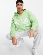 Asos Actual Health And Wellbeing Oversized Hoodie In Green