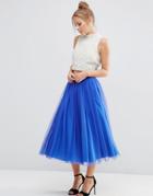 Asos Tulle Prom Skirt With Multi Layers - Cobalt