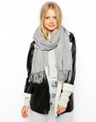 Pieces Kial Long Blanket Scarf - Gray