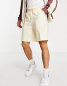 Asos Design Linen Boxy Shorts In Pastel Yellow