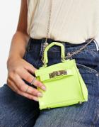 Truffle Collection Micro Mini Grab Bag With Chain In Lemon-yellow