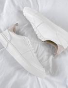 Asos Unrvlld Spply Sneakers In White With Stone Heel Tab-neutral