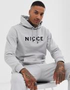 Nicce Hoodie With Chest Logo In Gray - Gray