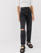 Cheap Monday Crinkle Mom Jeans With Organic Cotton - Black