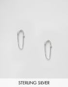 Asos Sterling Silver Safety Pin Earrings - Silver
