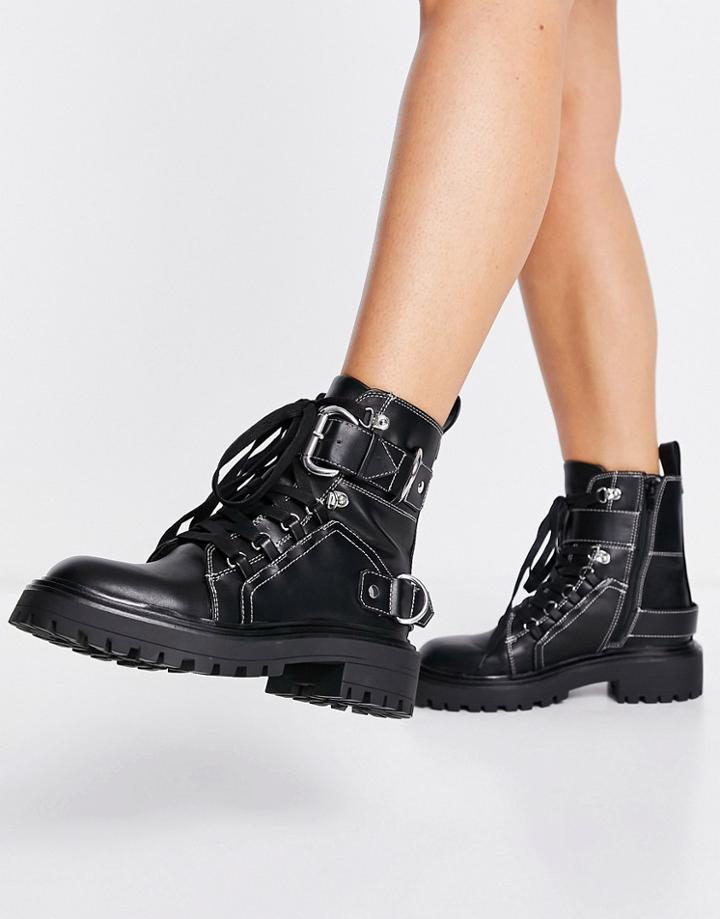 Asos Design Algarve Chunky Hiker Boots In Black
