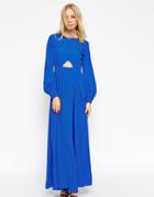 Asos Caftan With Keyhole Maxi Dress - Cobalt Blue