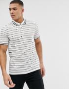 Burton Menswear Polo In Ecru And Navy Stripe