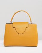 Amy Lynn Tote Bag With Foldover Detail - Yellow