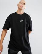 Sixth June Oversized T-shirt In Black With Small Logo - Black
