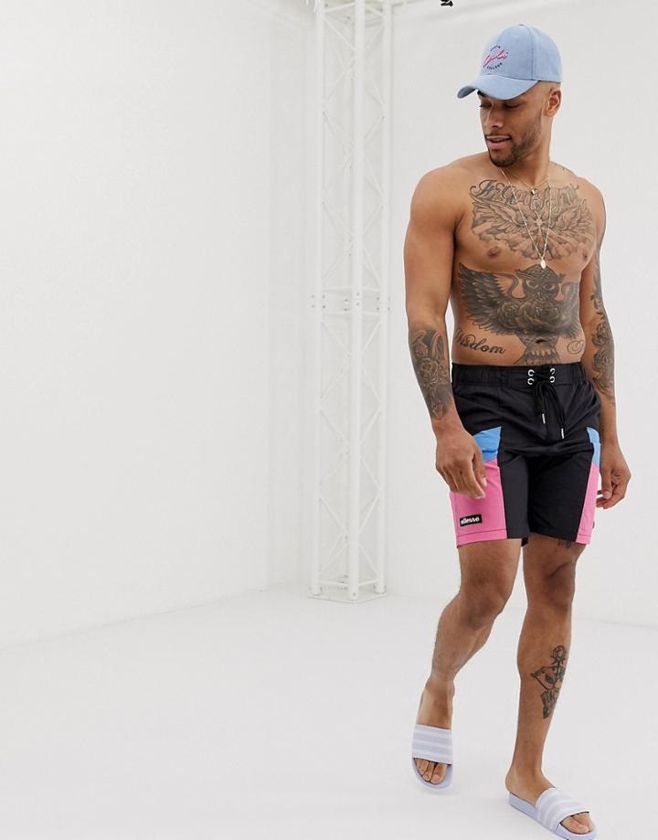 Ellesse Padre Swim Short With Blue And Pink - Black