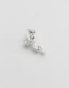 Krystal London Swarovski Crystal Pearl Embellished Ear Cuff - Silver