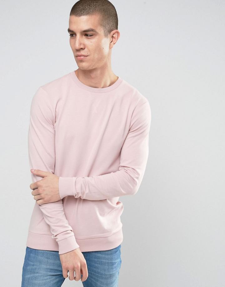 Asos Lightweight Muscle Sweatshirt In Pink - Pink
