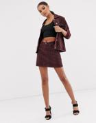 Blank Nyc Snake Print Denim Mini Skirt-red