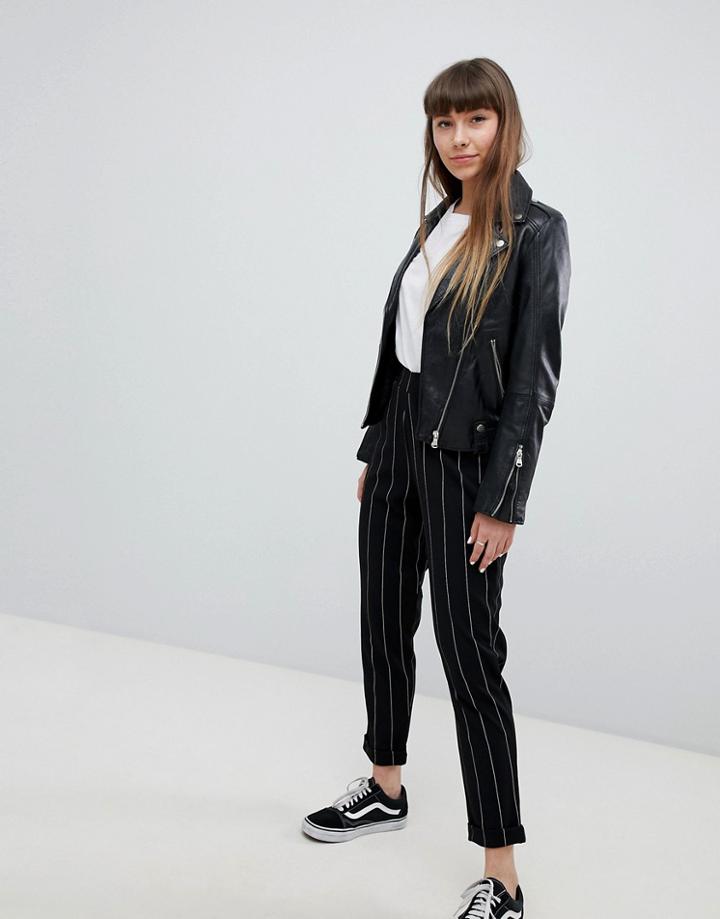 New Look Stripe Pull On Pants - Black