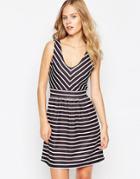 Pepe Jeans Striped Jersey Dress - Black