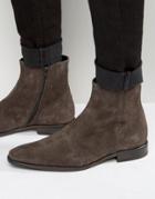 Kg Kurt Geiger Boyce Suede Zip Boots - Gray
