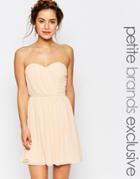 Tfnc Petite Wedding Bandeau Chiffon Mini Dress - Nude