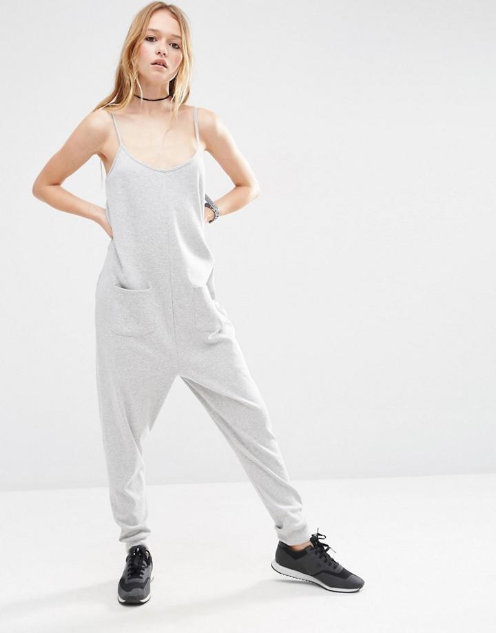 Asos Lounge Jersey Jumpsuit - Gray