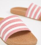 Adidas Originals Cork Adilette Slider Sandals In Pink - Pink