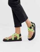 Asos Design Freestyle Toe Loop Sporty Sandals - Multi