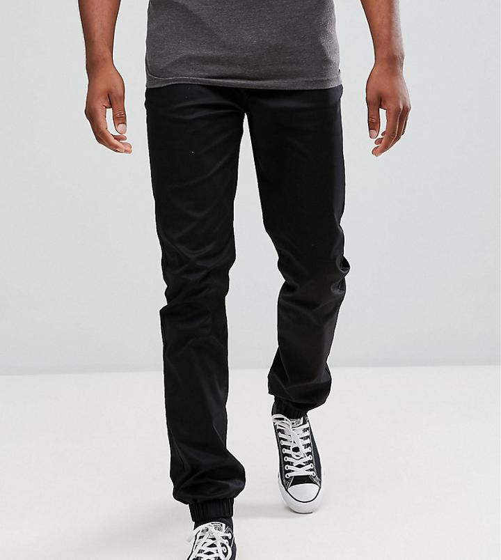 Asos Tall Slim Woven Joggers In Black - Black