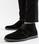 Silver Street Wide Fit Desert Boots In Black - Black