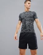 First Seamless Training T-shirt In Black Print - Black