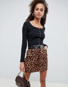 Asos Design Button Front Scoop Neck Top With Long Sleeve And Trim - Black