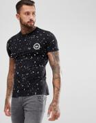 Hype Muscle T-shirt In Black Speckle - Black