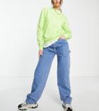 Asos Design Tall Mid Rise Oversized 'skater' Jean In Lightwash-blue