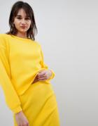 Asos Design Co-ord Sweater In Rib - Yellow
