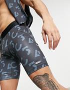 Asos 4505 Base Layer Legging Shorts With All Over Print-black