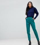 Asos Tall Tailored Slim Pants With Split Cuff - Green