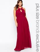 Truly You Plunge Keyhole Maxi Dress - Berry