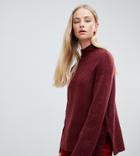 New Look Wide Sleeve Sweater In Burgundy