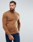 New Look Turtleneck Sweater In Camel - Brown