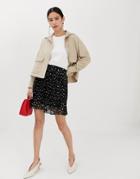 Pieces Sammy Polka Dot Skater Skirt-black