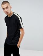 Asos T-shirt With Gold Tipping And Taping - Black