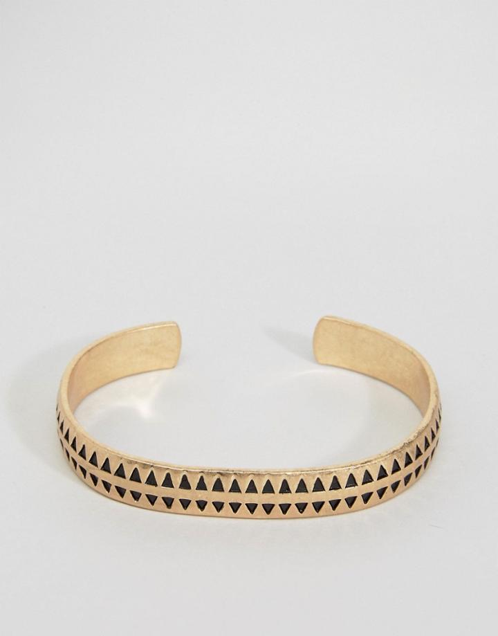 Icon Brand Premium Houndtooth Cuff Bracelet In Gold - Gold