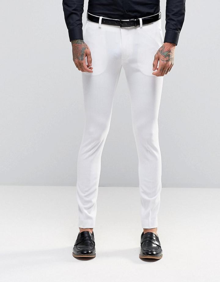 Asos Super Skinny Fit Suit Pants In White - White