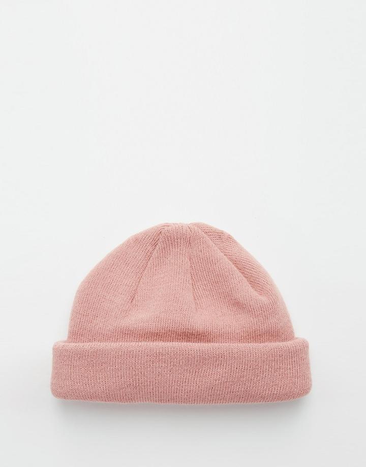 Asos Mini Fisherman Beanie In Pink - Pink